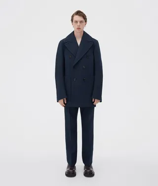 Curved Shape Double Wool Coat