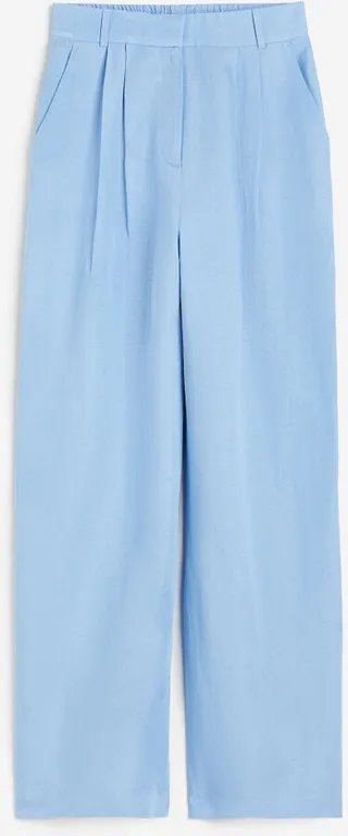 Wide-leg Linen-blend Pants