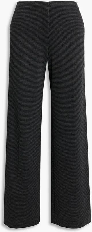 Houndstooth ponte wide-leg pants
