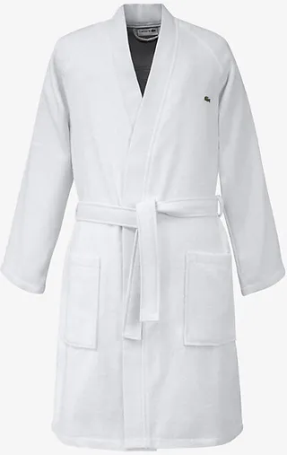acoste Mens Blanc Defile Organic Cotton Bathrobe