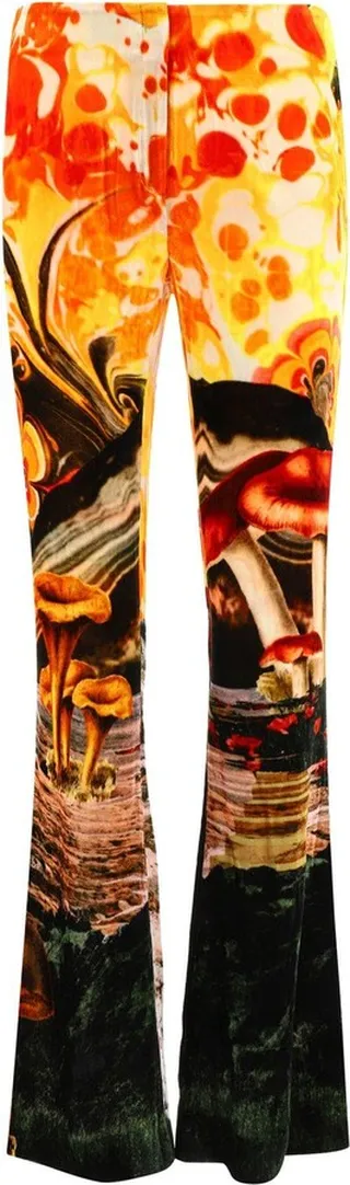 Graphic Printed High Waist Trousers