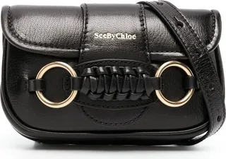 Black Saddie Leather Cross Body Bag