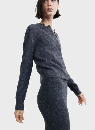 Knitted Button Detail Cardigan