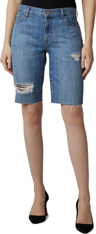 Womens Denim Relaxed Fit Bermuda Shorts