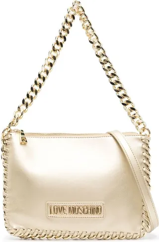 Chain-Link Trim Shoulder Bag