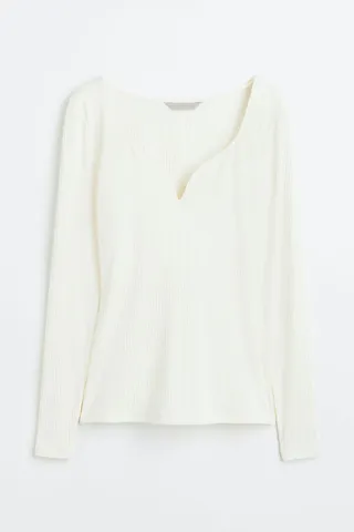 Sweetheart-neckline Top