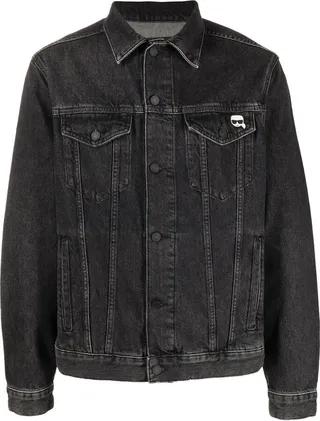 Ikonik logo-patch denim jacket