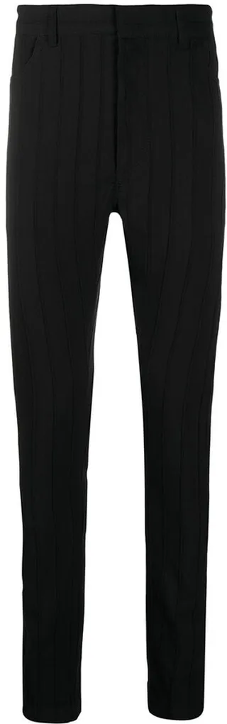 Fine Knit Striped Skinny Trousers