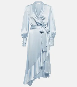 Silk satin midi dress