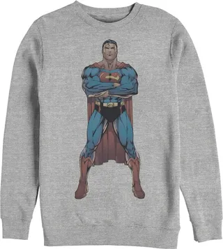 Men's Superman Bold Hero Pose Sweatshirt - Athletic Heather - X Large