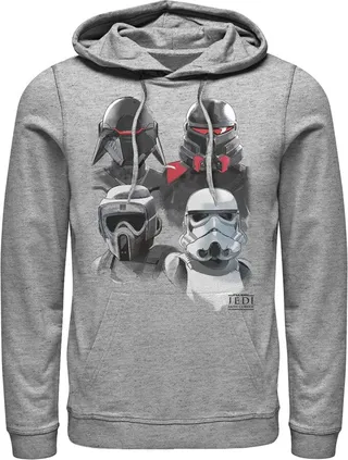 Men's Star Wars Jedi: Fallen Order Darth Vader's Inquisitor Squad Pull Over Hoodie - Athletic Heather - X Large