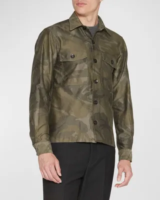 Men's Camouflage-Print Overshirt