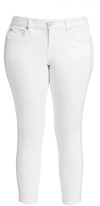 Metallic Stripe Ankle Skinny Jeans