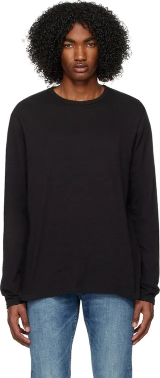 rag & bone Black Classic Flame Long Sleeve T-Shirt