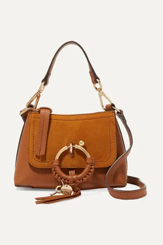 See By Chloé - Joan Mini Textured-leather And Suede Shoulder Bag - Brown