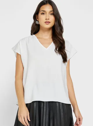 V-Neck Cut Out Back Top