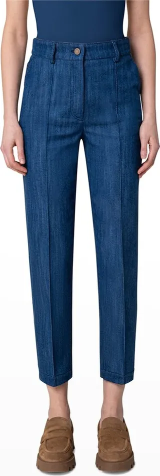 Feryn Denim Tapered-Leg Pants
