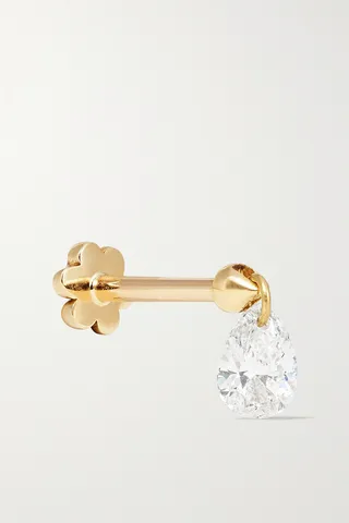MARIA TASH - 4mm 18-karat Gold Diamond Earring - One size