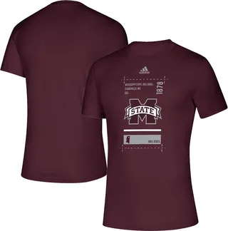 Men's adidas Maroon Mississippi State Bulldogs Hall Pass Aeroready Creator T-shirt