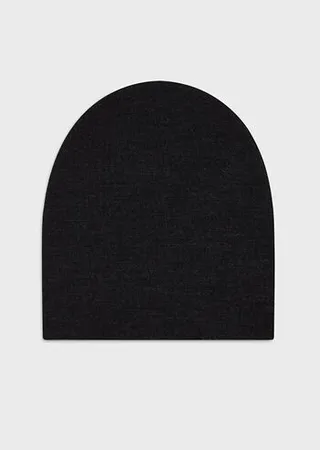 Wool-blend beanie with jacquard lettering