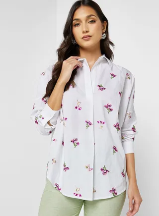 Embroidered Button Down Shirt