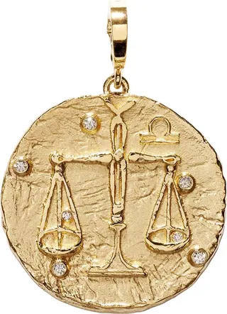 Of The Stars Libra Large Coin Yellow Gold Charm