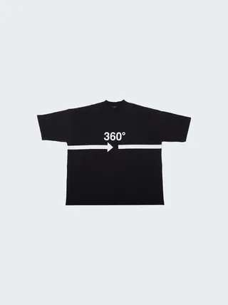 360 Print Oversized T-Shirt Black