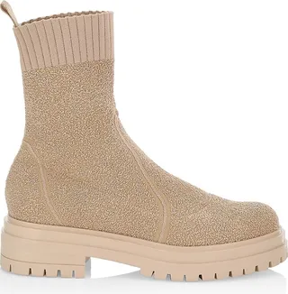 Lug-Sole Bouclé Combat Boots