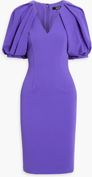 Gathered crepe mini dress