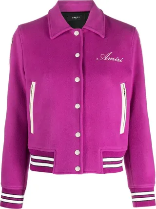 Bones cropped bomber jacket
