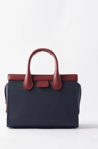 X Barbour Edith Canvas And Leather Handbag