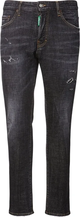 Skater distressed cotton denim jeans