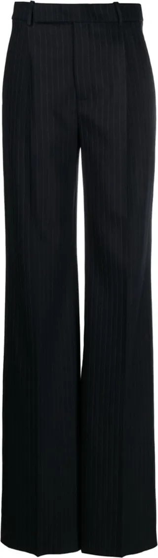 High-Waist Pinstripe Trousers