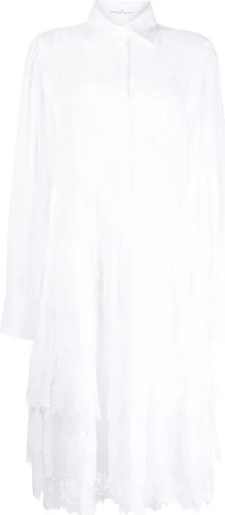 Lace-Detail Shirt Dress
