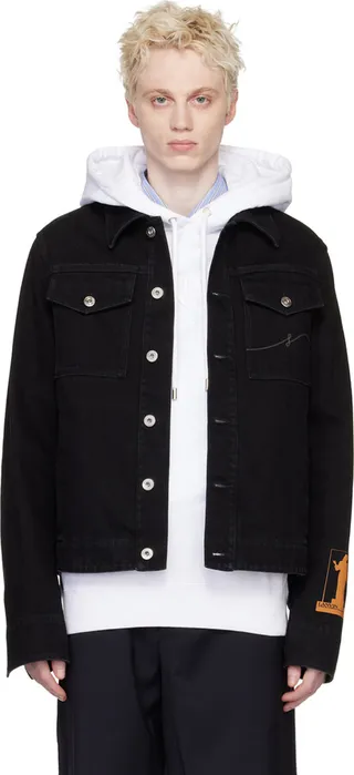 Lanvin Black Printed Denim Jacket