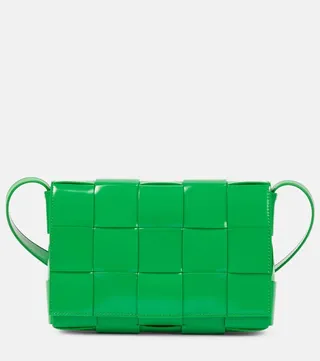 Cassette leather shoulder bag