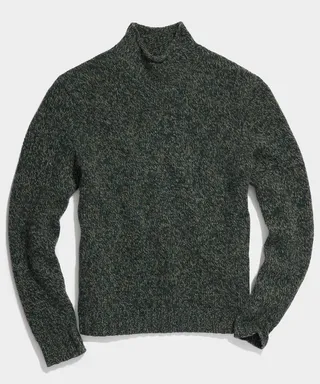 Roll Neck Sweater in Smoked Moss