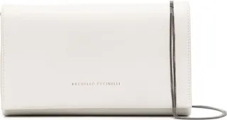 Monili-strap leather shoulder bag
