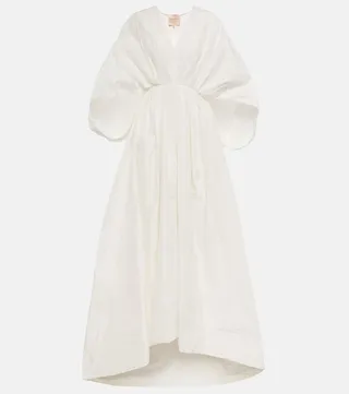 Bridal Tela cotton and silk taffeta gown