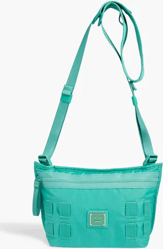 Mesh-paneled ripstop shoulder bag