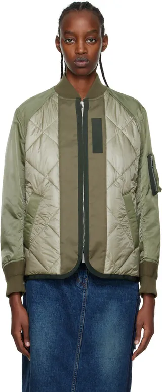 sacai Khaki Insulated Bomber Jacket
