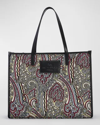Globetrotter Jacquard Shopper Tote Bag