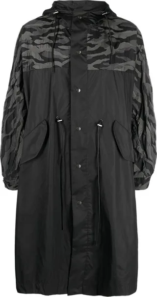 Colour-Block Hooded Parka