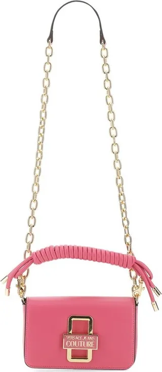 Versace Jeans Couture Logo Plaque Chain-Linked Shoulder Bag