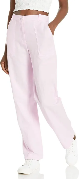 Monrow Women's HB0640-Cotton Twill Patch Pocket Pant