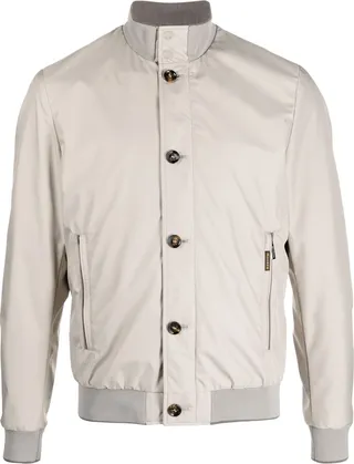 Button-Fastening Bomber Jacket