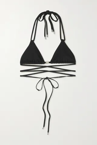 Loewe - + Paula's Ibiza Anagram Halterneck Triangle Bikini Top - Black