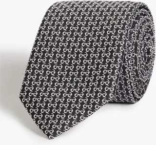 Printed silk tie