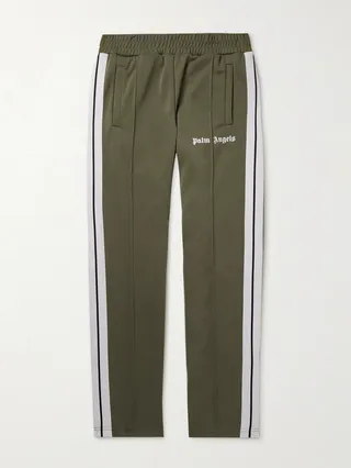 Striped Tech-Jersey Track Pants