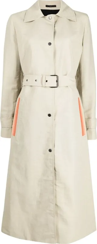 Belted-Waist Trench Coat